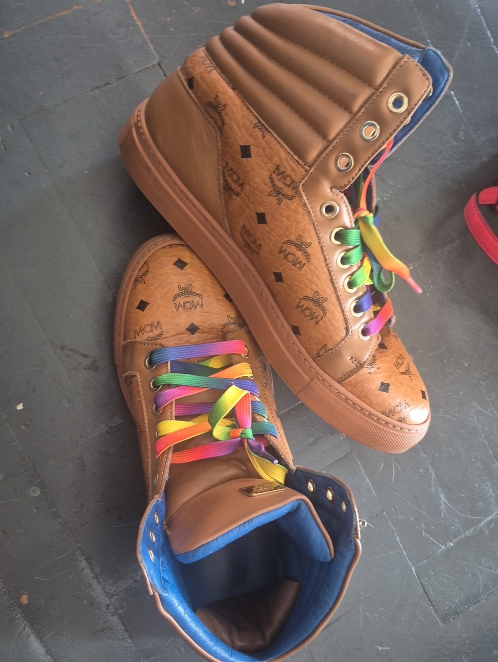 MCM Cognac Monogram Sneakers (L)9 (M)7 - Picture 10 of 11
